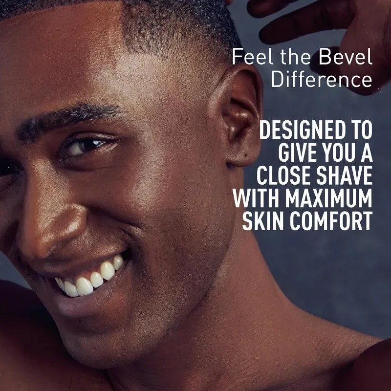 Rasoio elettrico smussato da uomo, rasoio elettrico a lamina, bagnato e asciutto, impermeabile, ricarica rapida, ricaricabile senza fili, nero