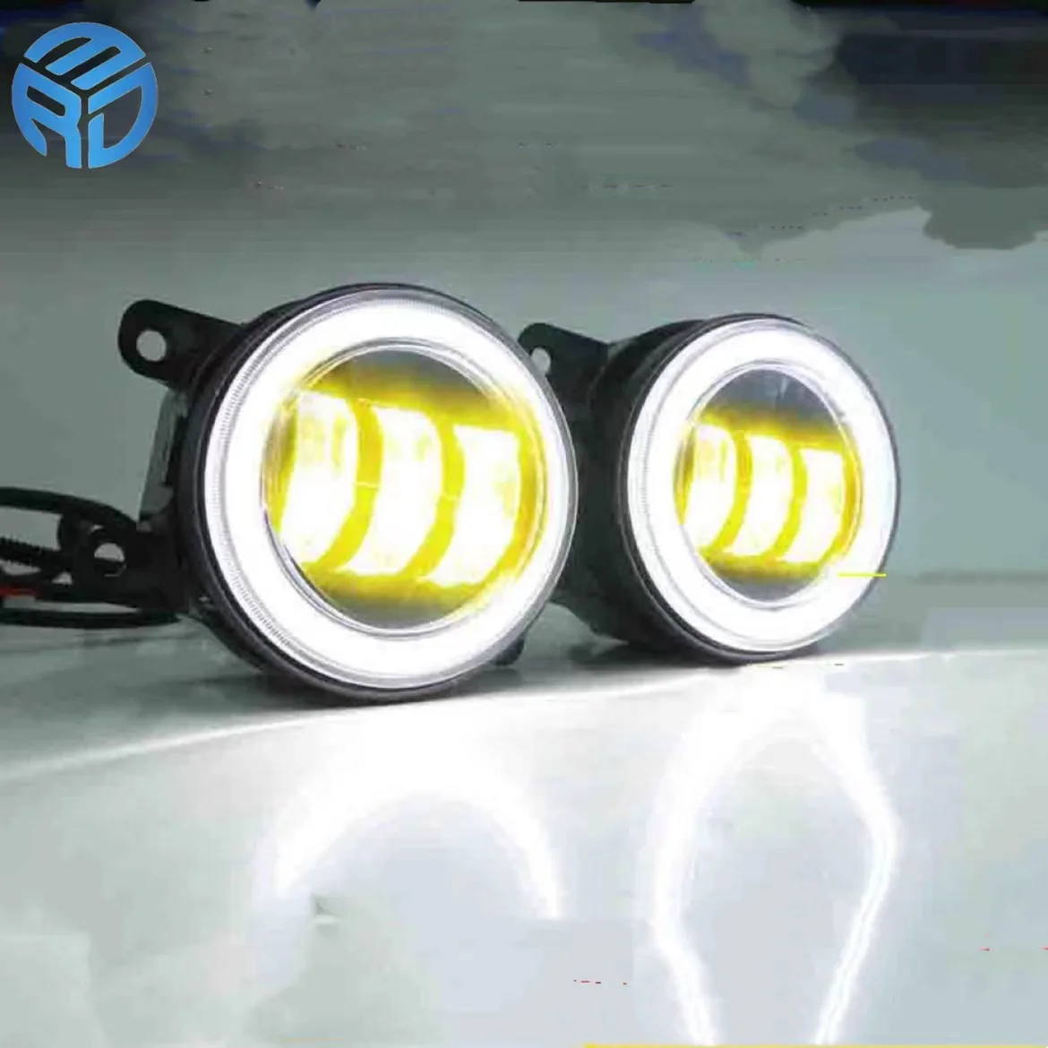 MRD for Honda Civic and Ford LED Fog Light Bulb Bifocal Lens with Static or Running Angel Eyes in White Red Blue