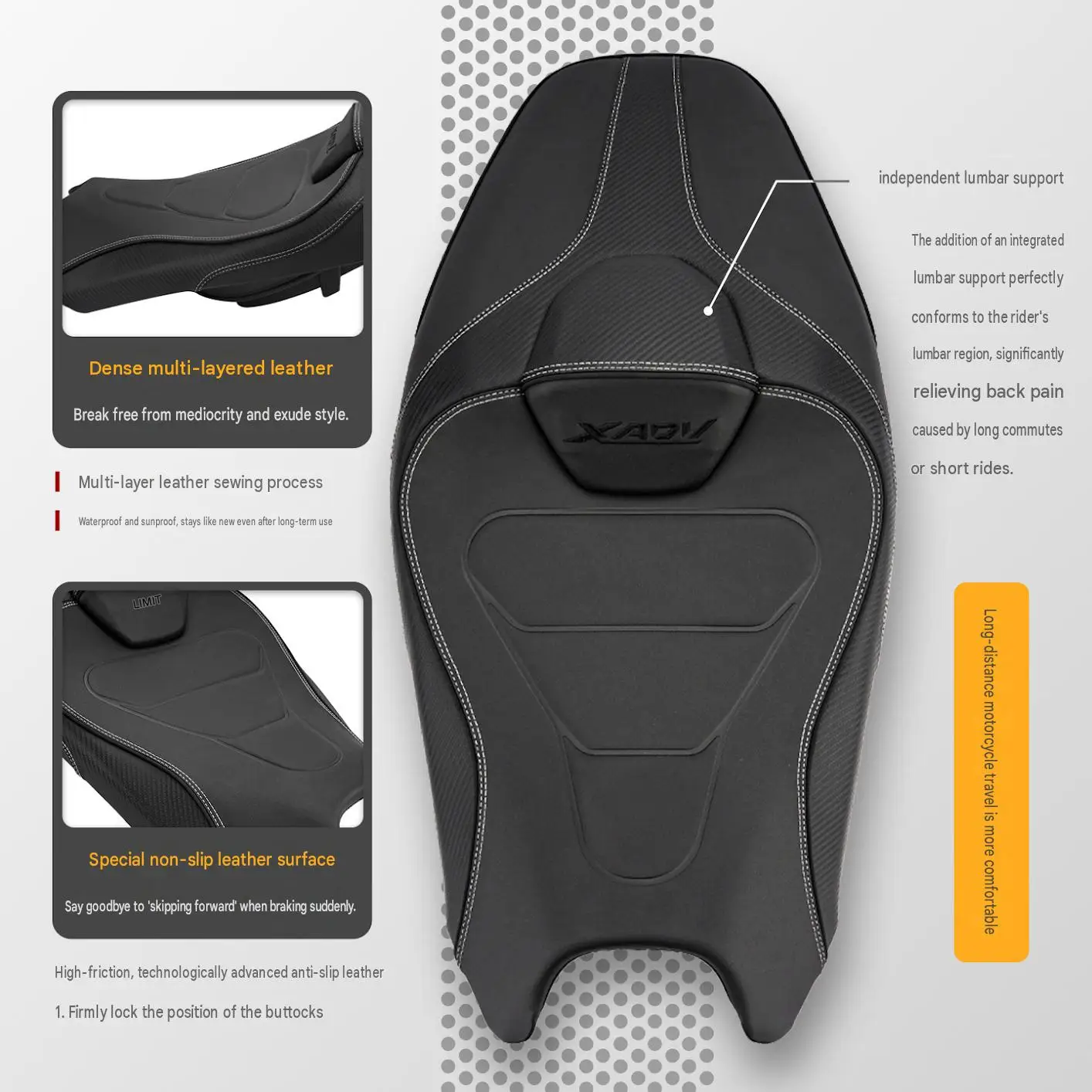 For Honda XADV750 2025‑2026 New Upgrade Seat Assembly Soft Leather Comfortable Motorcycle Saddle With Backrest Mod Accessories