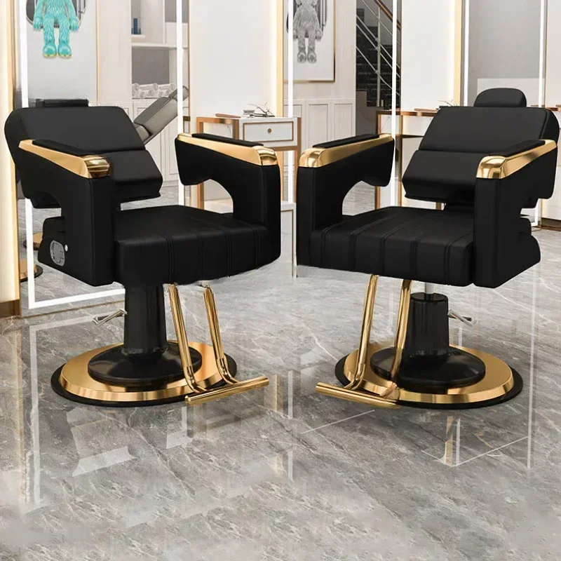 Durable Hair Barber Chairs European Swivel Stool Apartment Hairdressing Chair Dressing Room Back Armchair Beauty Salon Furniture