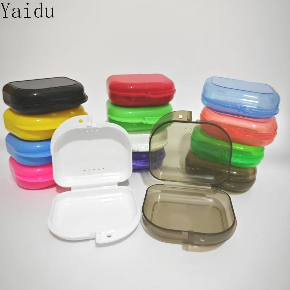 30Pcs Denture Tray Box Dental Orthodontic Retainer Box Case Plastic Teeth Container Denture Box False Teeth Protective Case
