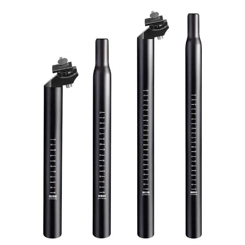 Bicycle Seat Post Black Aluminum Alloy Angle Adjustable Bike Seatpost With Scale For Mountain Road Bikes