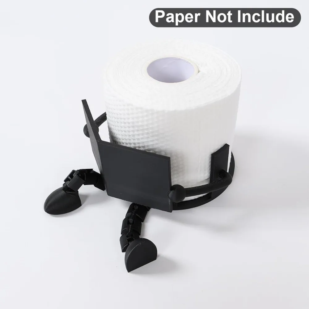 3D Printed Toilet Paper Holder PP Table Stand Vertical Tissue Holder Reading Buddy Black White Decorative Ornament Bathroom Use