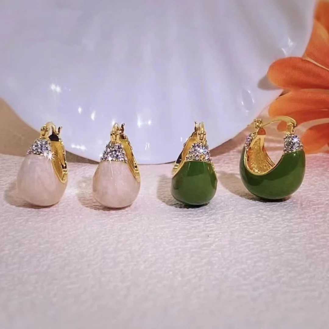 Винтажные женские серьги зеленая корзина ювелирные изделия из тяжелого металла модные серьги с кристаллами роскошные изысканные женские ювелирные изделия оптовая продажа