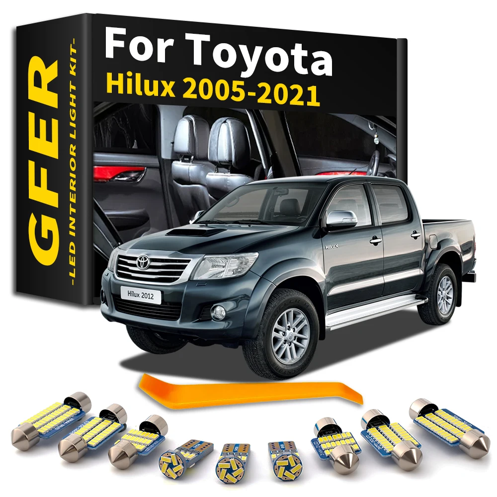 Car Interior LED Light Canbus Accessories For Toyota Hilux 2006 2007 2008 2009 2010 2011 2012 2015 2016 2017 2018 2019 2020 2021