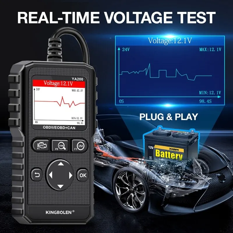 1PC YA200 OBD2 Car Engine System Diagnostic Tool Multifunctional Detection OBD Detection Multilingual Diagnostic Tool