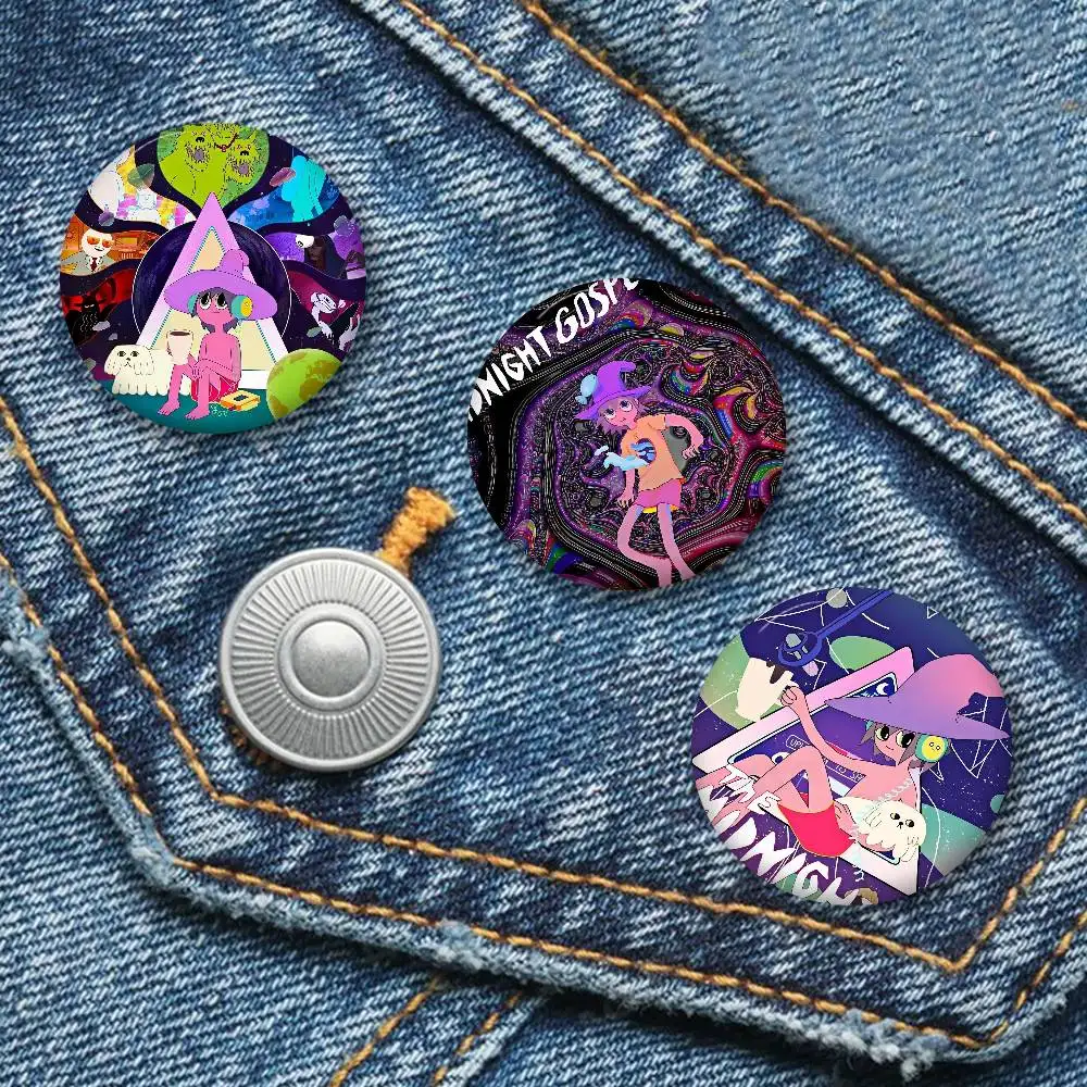 Classic T-The M-Midnight G-Gospel 58mm Cute Series Pins Funny Badge Interesting Cartoon Animals Brooches Backpack Clothes Gift