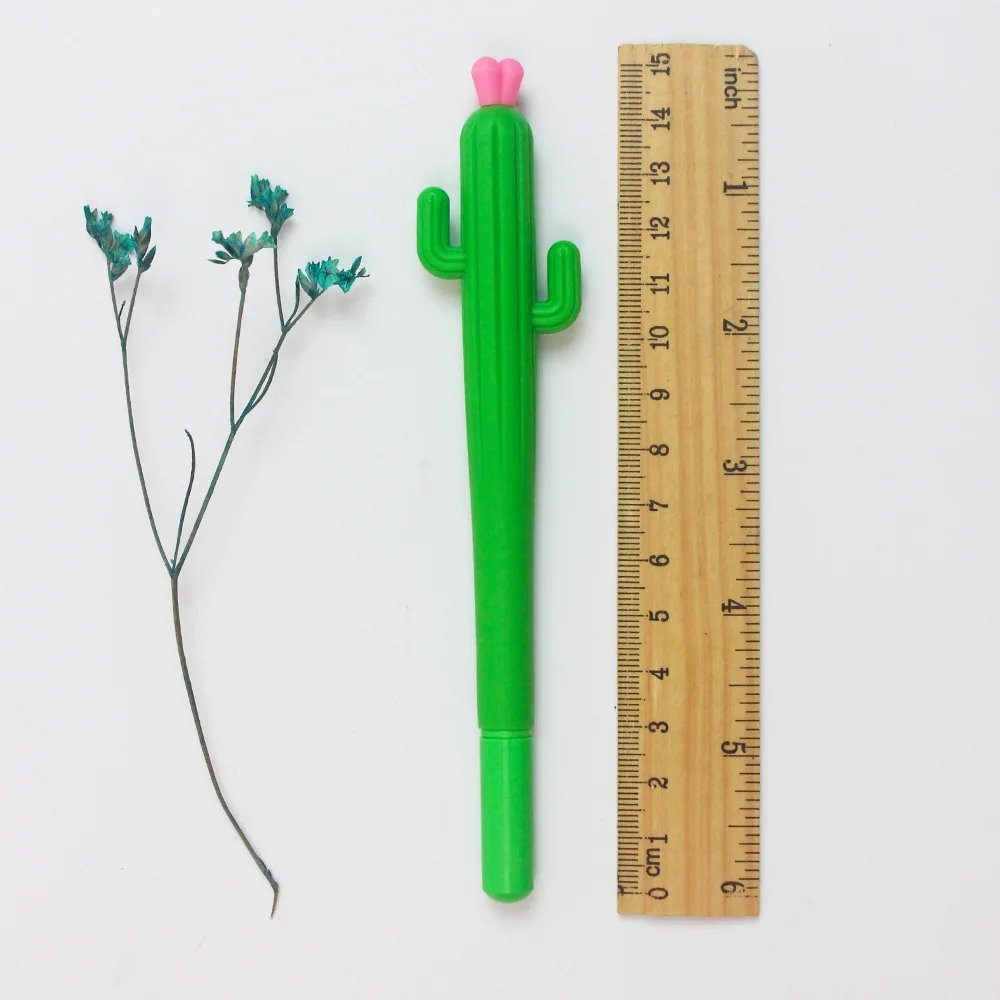 Cute cartoon decompression pen cactus soft gel pen student creative stationery cactus ball shape signature pen Glass pen