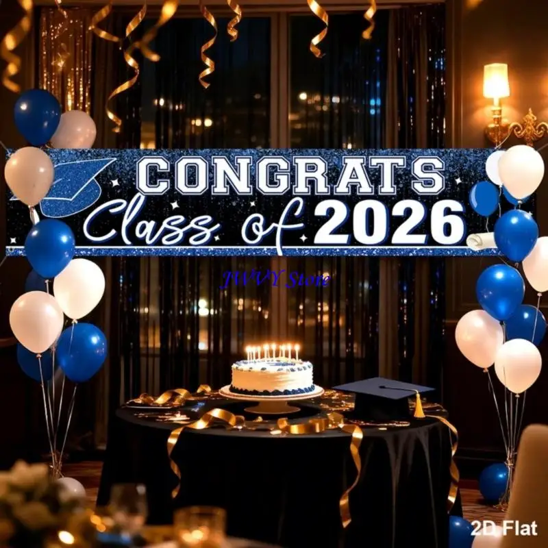 573A Wide Graduation Banners 200X40Cm With Reinforced Grommets Graduation Backdrop