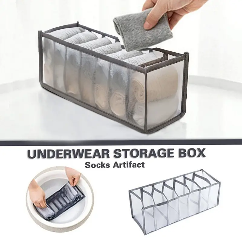 Foldable Underwear Pants Storage Box Nylon Drawer Panties Dormitory Storage Bra Finishing Breathable Mesh Bag