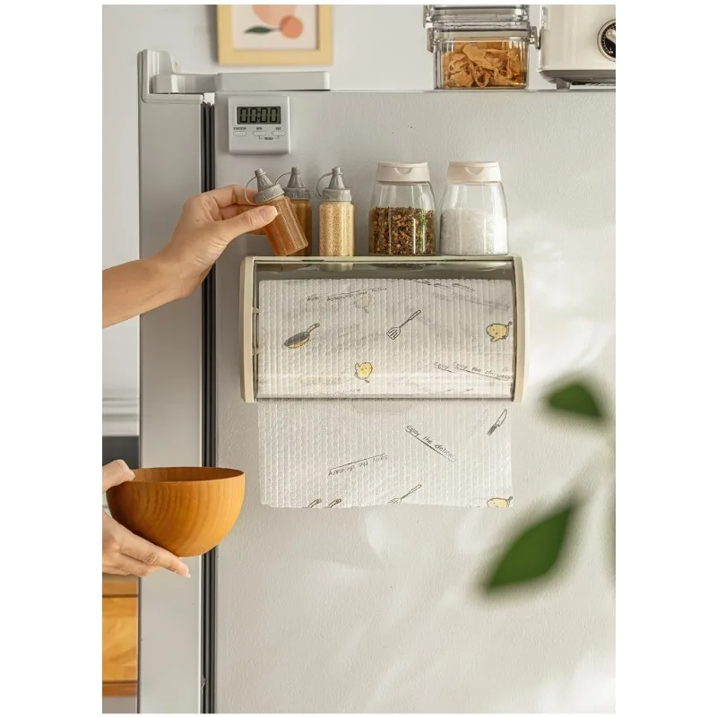 Wall Mounted Kitchen Tissue Box Tissue Dispenser Wall Mounted Dustproof Tissue Cover Box Storage Box Creative Tissue Box