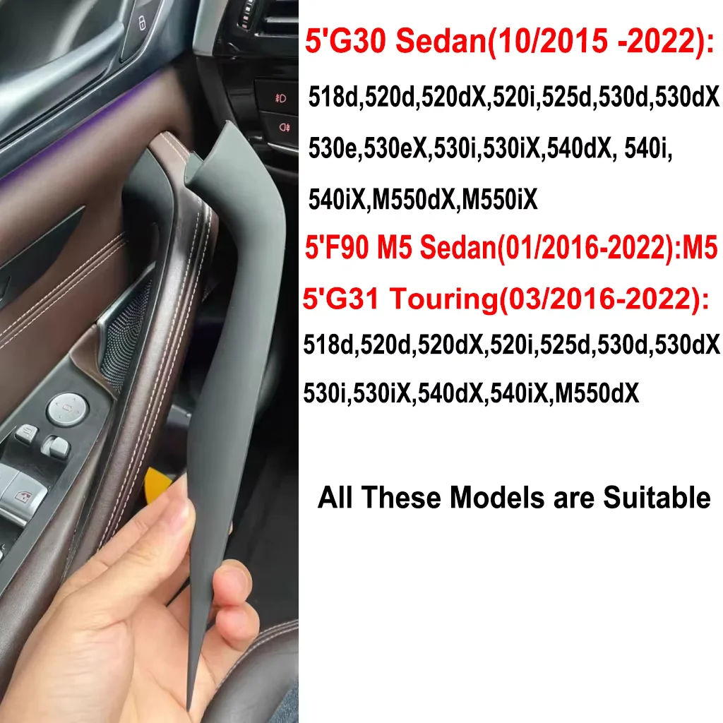 

2 шт. 4 шт. G30 G31 F90 Накладки на внутренние ручки дверей из АБС-пластика для BMW 5 серии M5 2017-2021 51417438521