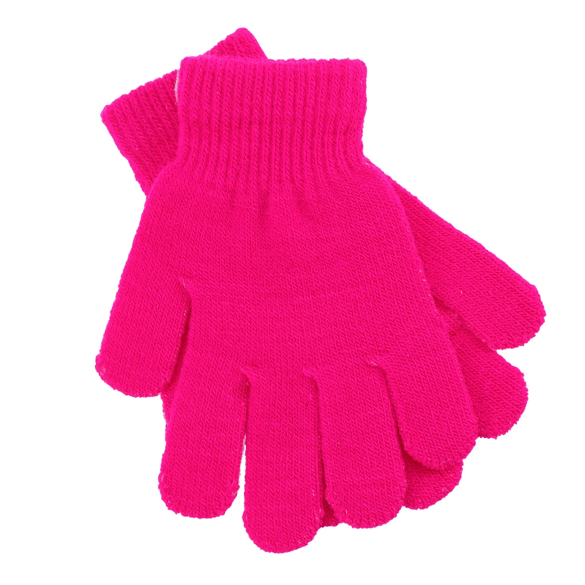 

Children'S Warm Gloves Knitted Full Finger Kids Winter Gloves 4-12 Years Rosy Lightweight Washable For Outdoor Play Park