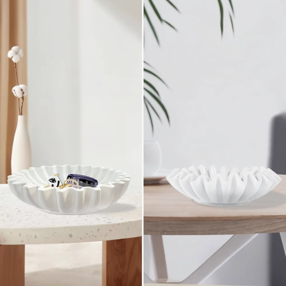 Elegant Resin Lotus Leaf Tray Modern Home Decorative Bowl Artistic Ornament Storage Organizer For Coffee Table Desk Decor