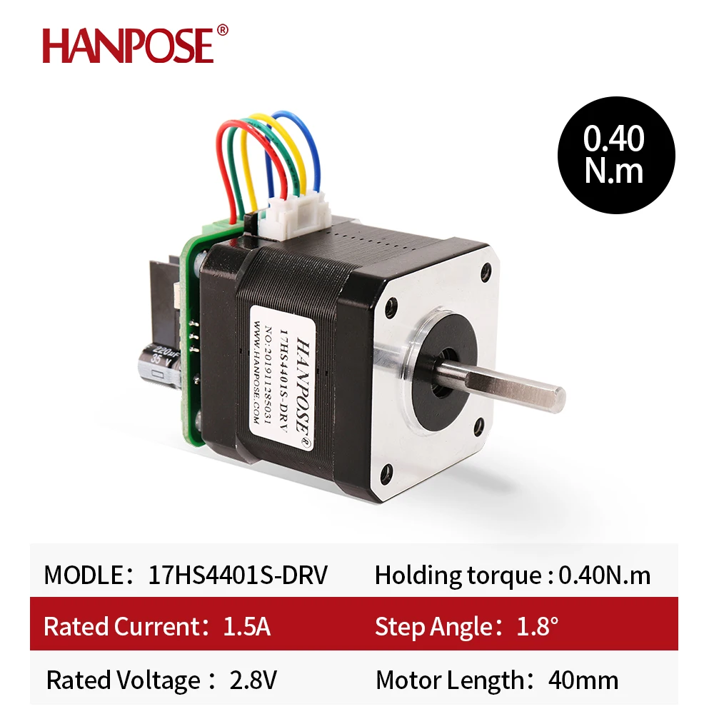 1pcs NEMA17 17HS4401S-DRV 1.5A 40N.cm 42 micro stepper motor driver module integrated motor control board driver for 3D printer