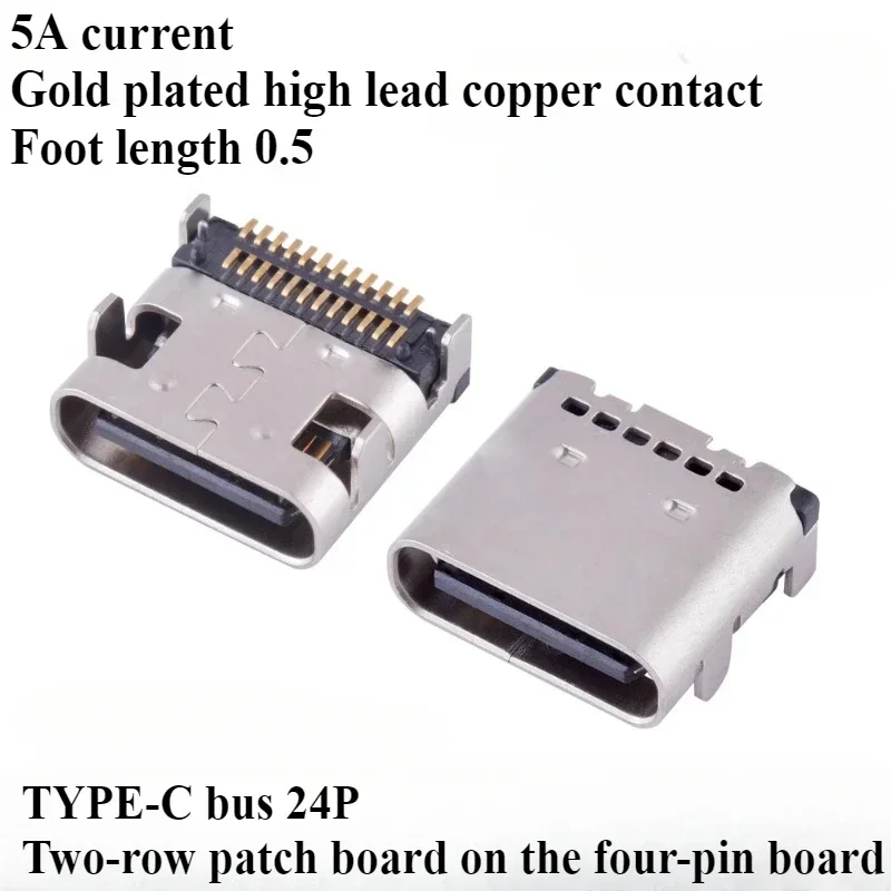 10 sztuk USB typu C 2/4/6/16/24 złącze pinowe gniazdo żeńskie interfejs ładowania SMD SMT PCB lutowanie DIY naprawa złącze USB-C typu C — zdjęcie 7