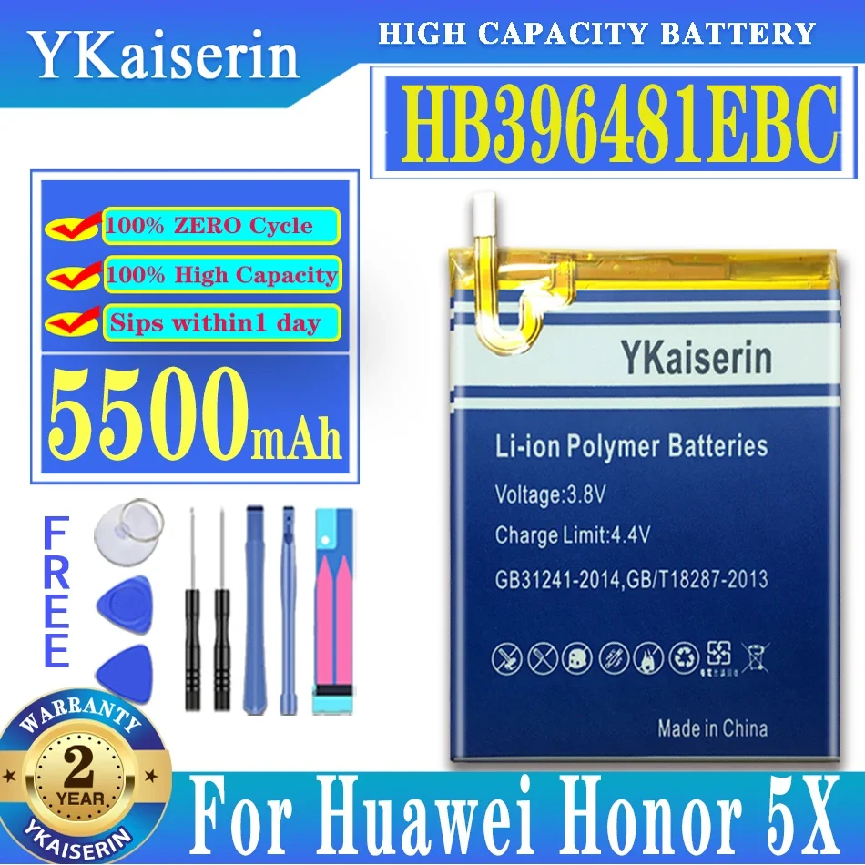 HB396481EBC 5500mAh Battery for Huawei Honor 5x KIW-L21 L23 L24 GR5 KII-L21 KII-L22 KII-L23 Asced G7 Plus G7Plus/G8/G8X