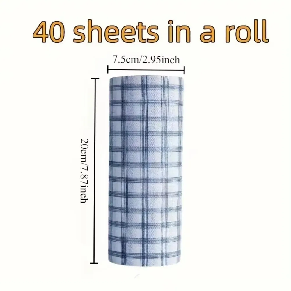 1Roll/400Sheets Non-woven Fabric One-Time Dishcloth Thickened Dry Wet Dual-Use Non-Stick Oil Cloth Reusable Washable