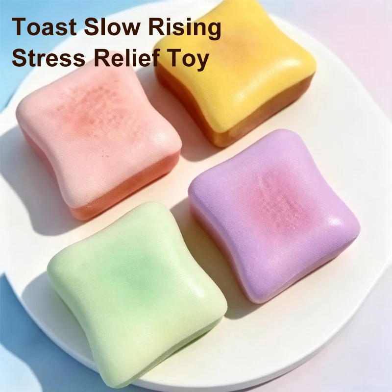 Realistic Toast Squeeze Stress Toy Slow Rising Sensory Calming Fidget Anxiety Decompression Squishy for Kids Adults Gift