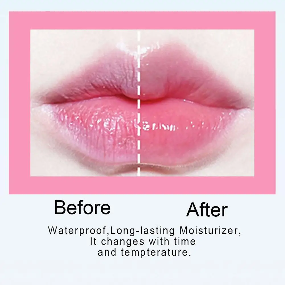 Lápiz labial Jelly que cambia de color, cálido y duradero, hidratante y no es fácil de pegar para la taza de bálsamo labial de flores