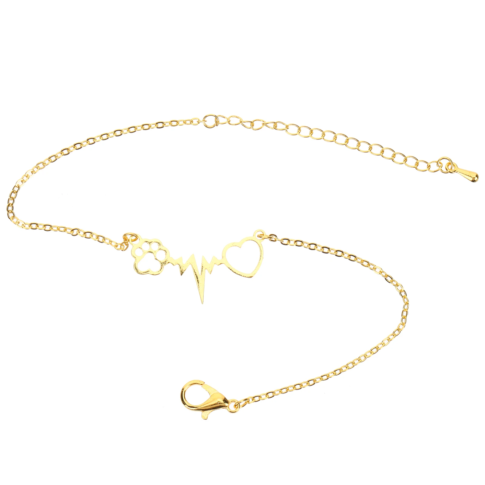 

EKG Heart Stainless Steel Gentle Touch Lightweight Women Girls Charm Aesthetic Wedding Wrist Decoration Birthday Gift
