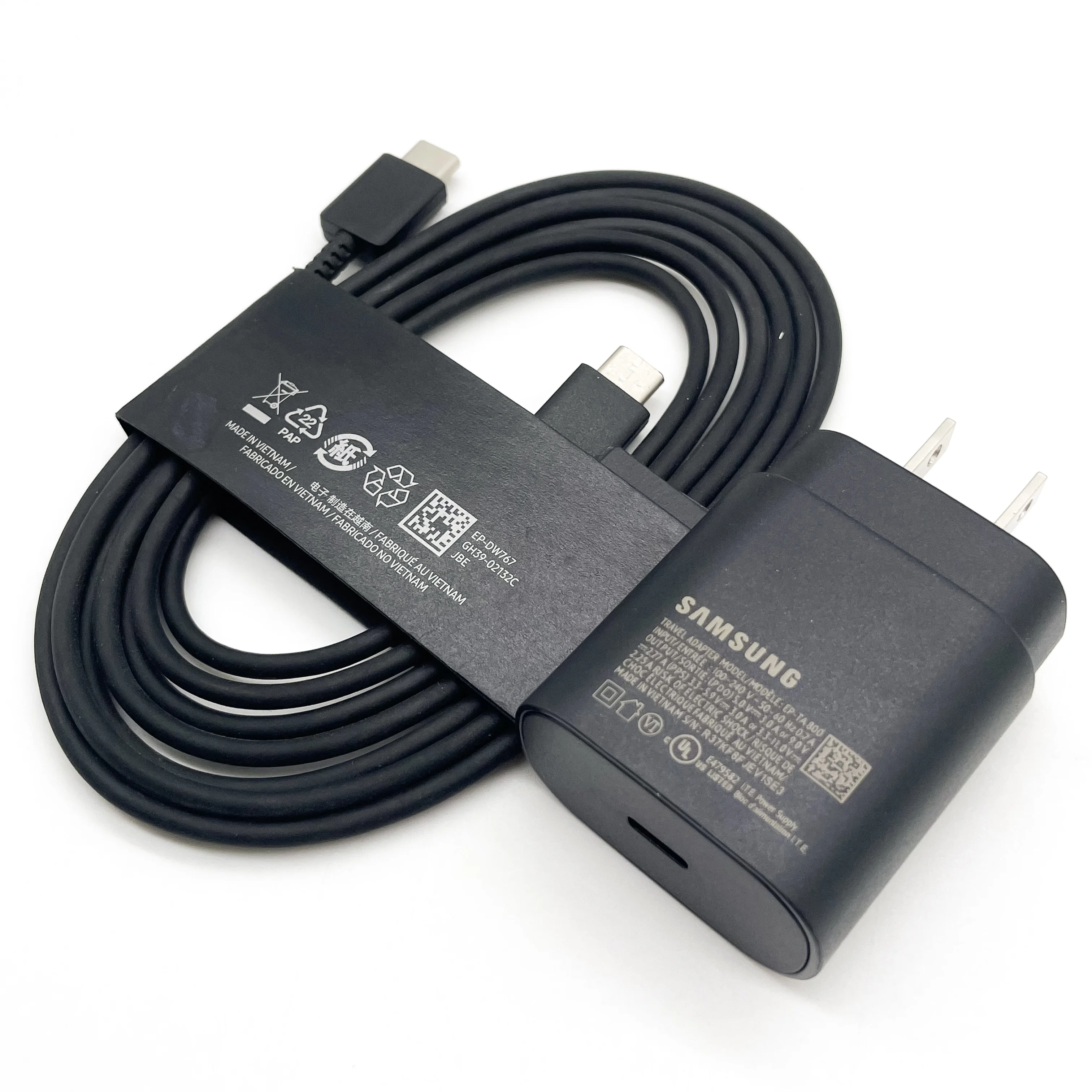 Cargador Súper Rápido Samsung de 25W con Adaptador PD para EE. UU., Compatible con Galaxy Z Flip Fold 7 6 5 4 3 2 S26 S25Edge A52 A53, Cable Tipo C de 1.8M