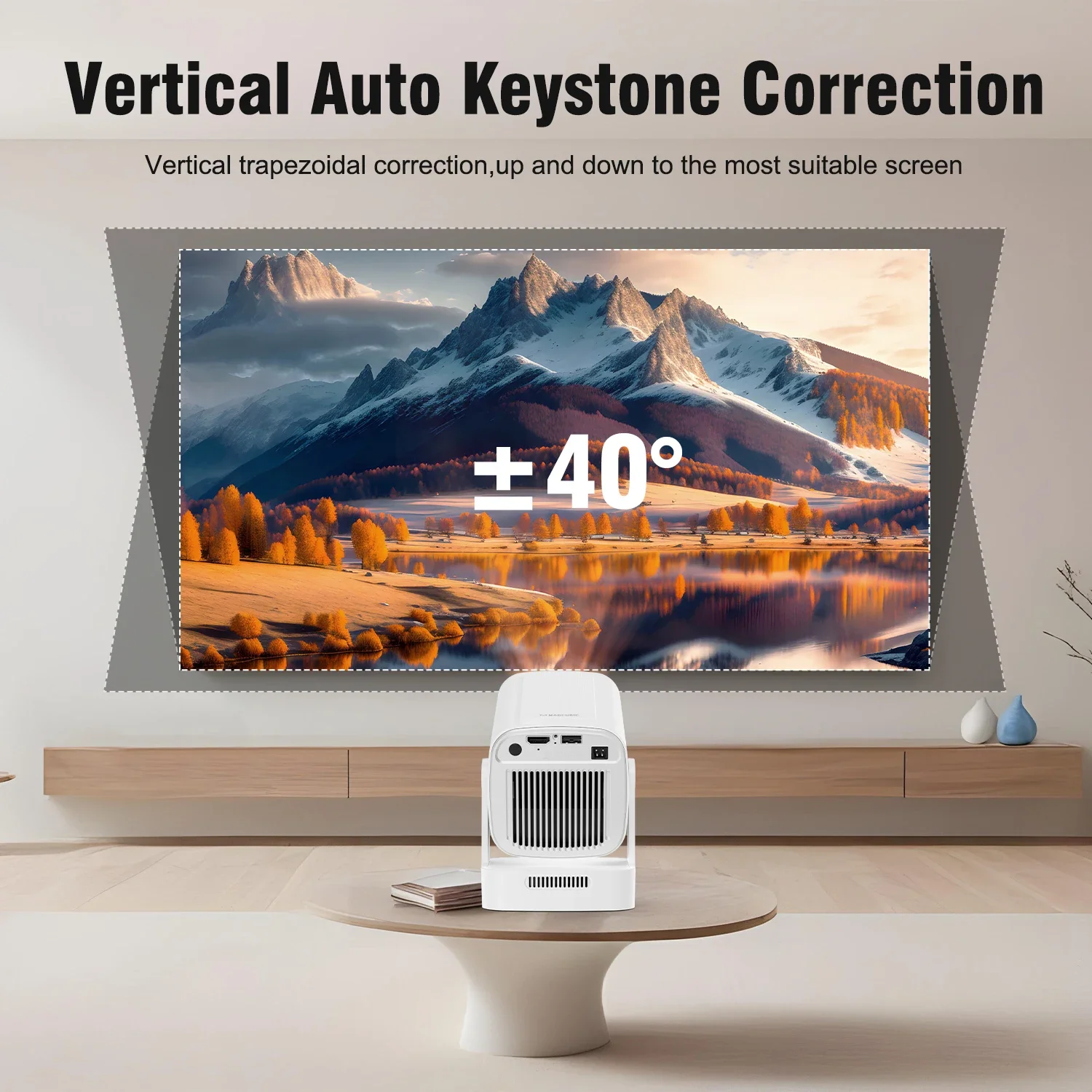 Magcubic HY310 4K Android 11 Projector 330ANSI التركيز التلقائي المزدوج واي فاي BT5.4 ماوس هوائي التحكم الصوتي المحمولة مسرح منزلي خارجي