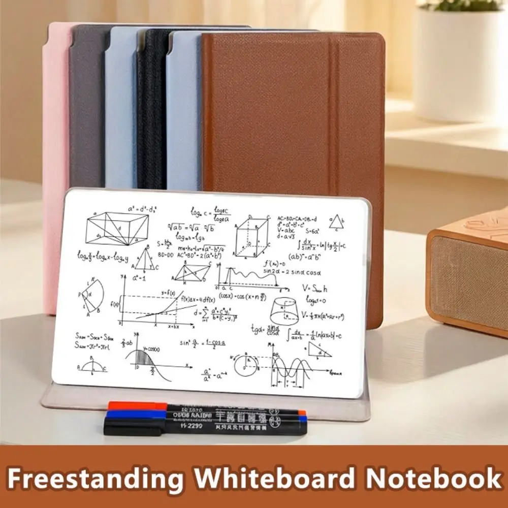 Portable PU Leather Whiteboard Reusable Freestanding Erasable Writing Board Dry Erase Foldable Whiteboard Notebook School Office