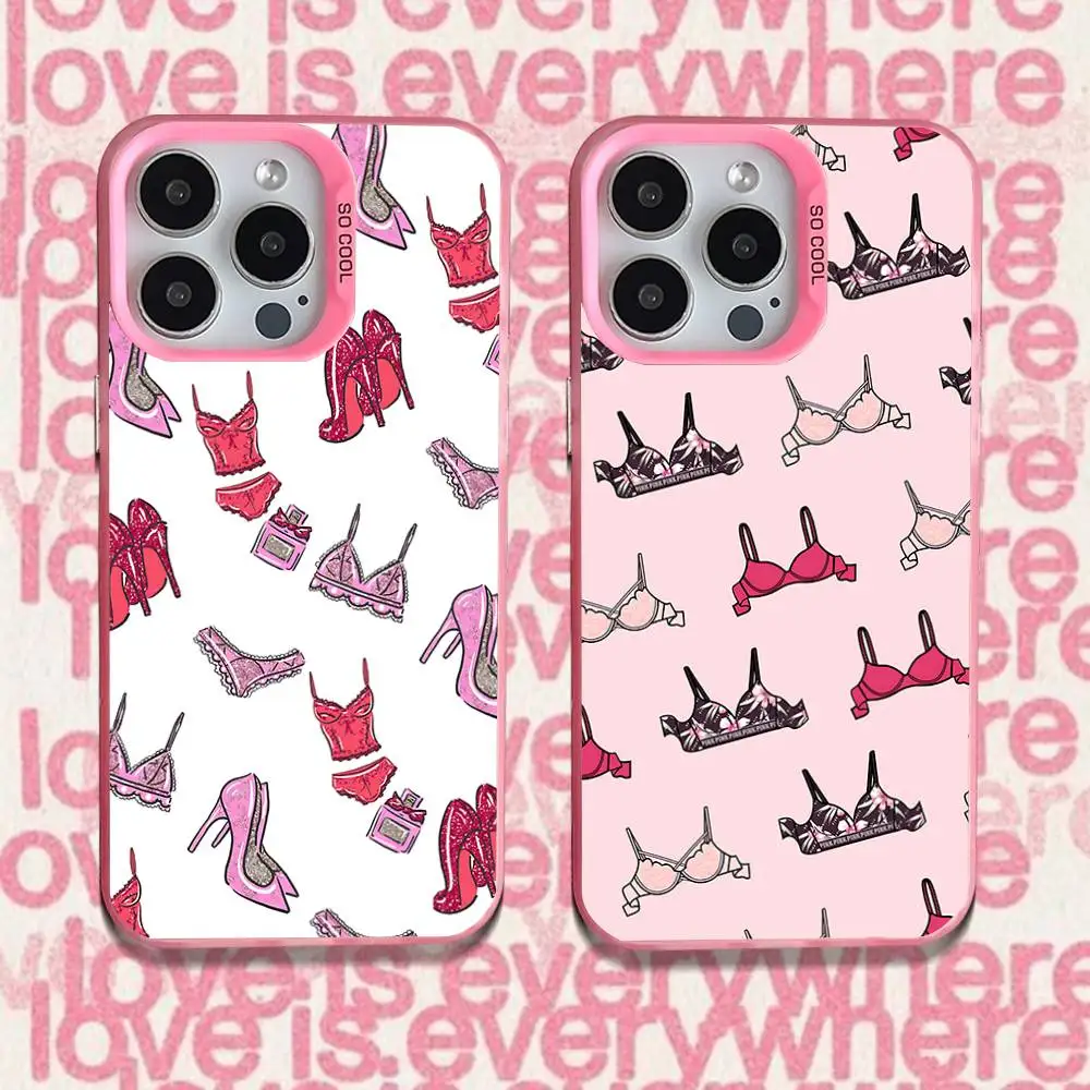 

Phone Case For iPhone 16,15,14,13,12,11,Pro,XS,Max,Plus,Mini,SE Sexy bikini Pink Candy Matte Shockproof Cover