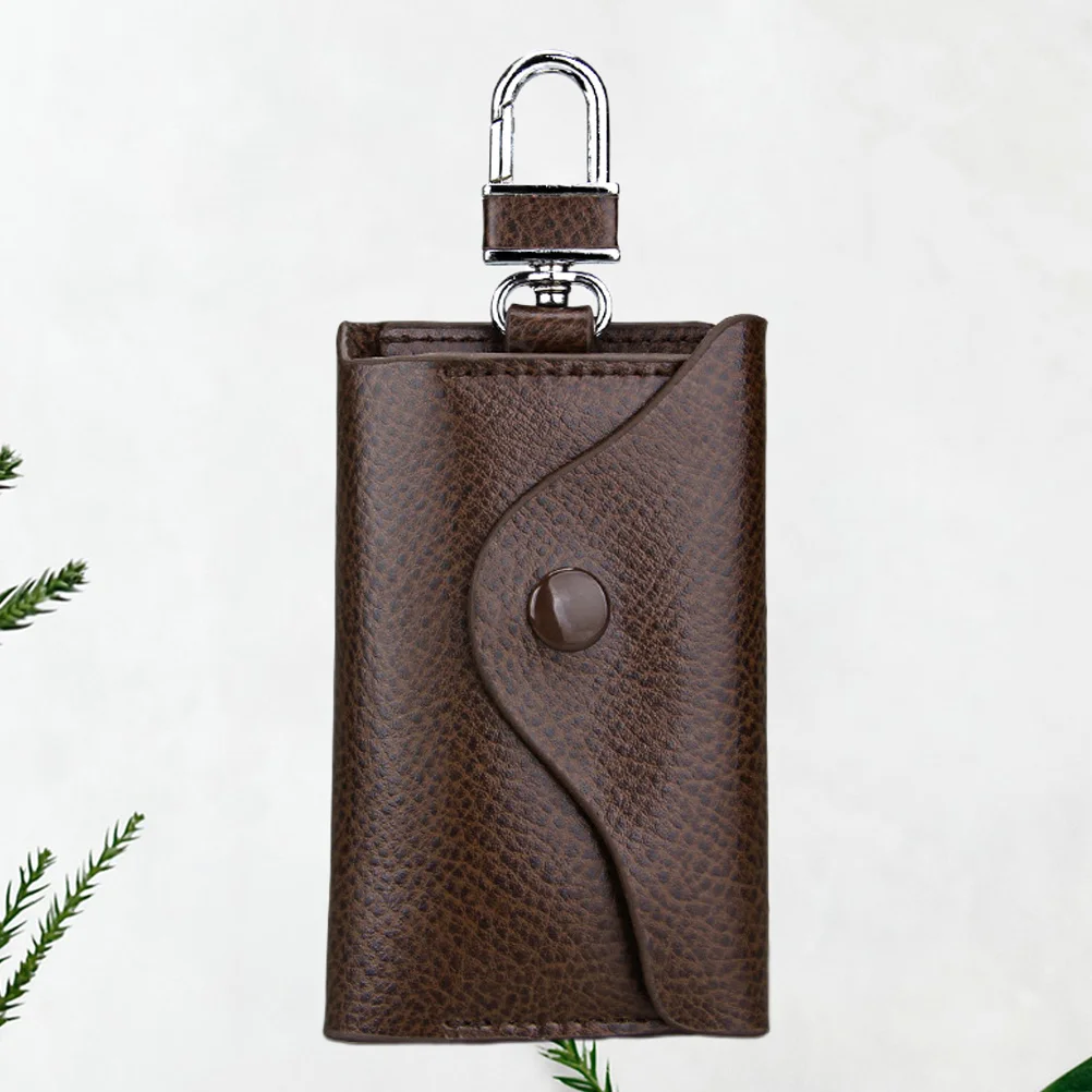 

Key Organizer Bag Coffee Color Scratch-Proof Car Key Protector Hanging Waist Pouch For Universal Keys Access Card