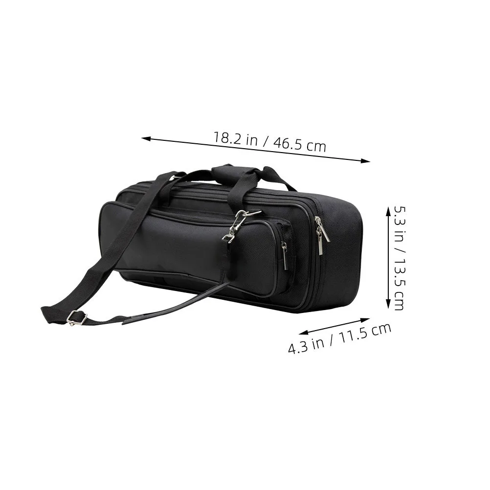 Oxford Cloth Flute Bag Thick Padded Portable Carrying Case Shoulder Strap Flute Storage Holder Compatible with 16 Hole 17 Hole