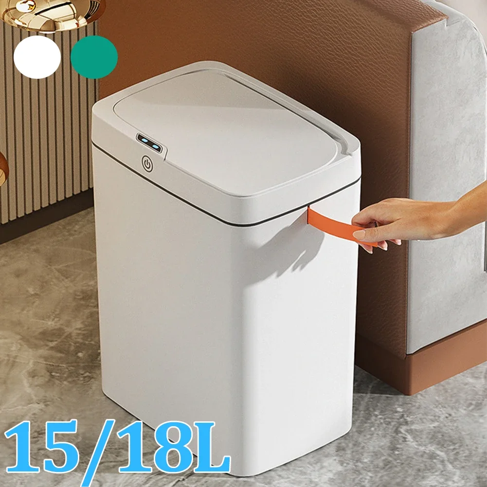 Smart Trash Can Automatic Sensor Garbage Can 15/18L Rectangular Wastebin Infrared Induction USB Charging Trash Bin Smart Home