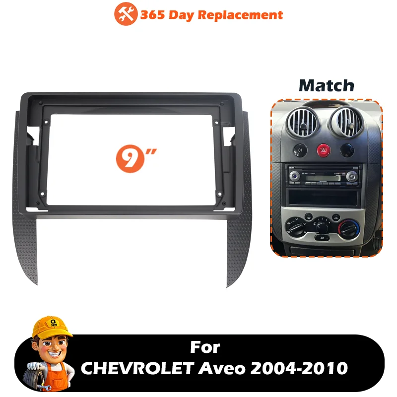For CHEVROLET Aveo 2004-2010 9'' Android Car Stereo Mounting Frame Dashboard Panel Kit Adapter Multimedia Fascia Universal Fit