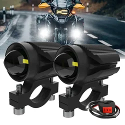Additional Fog Lights for Motorcycle Douple Color Lighthouse Driving Spotlights Headlight 12V 24V for BMW R1200GS ATV SUV Lamp