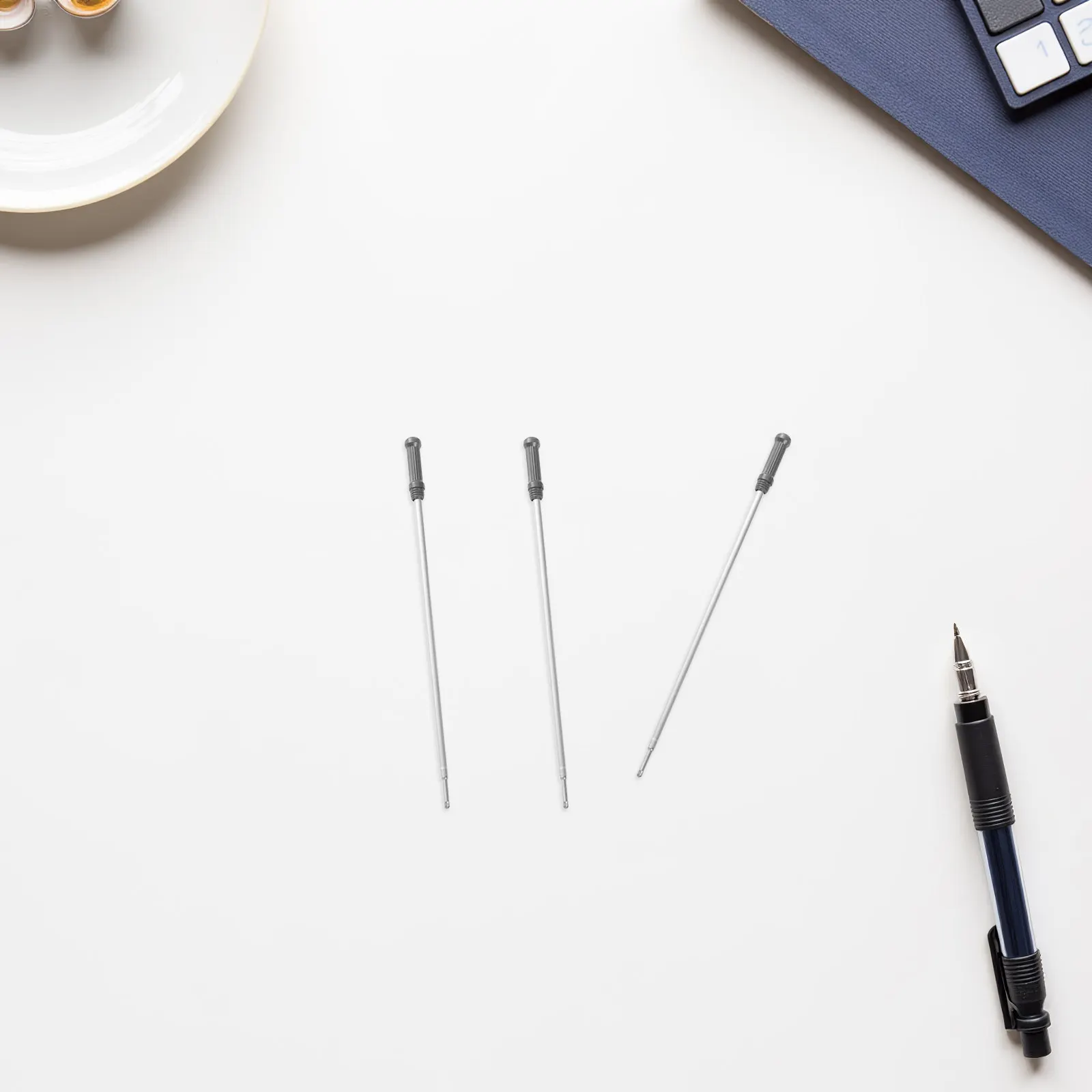 

50Pcs Ballpoint Pen Refills Black Ink Metal Round Refills for Twist Pens Office Use Replaceable Smooth Writing Pen Supplies