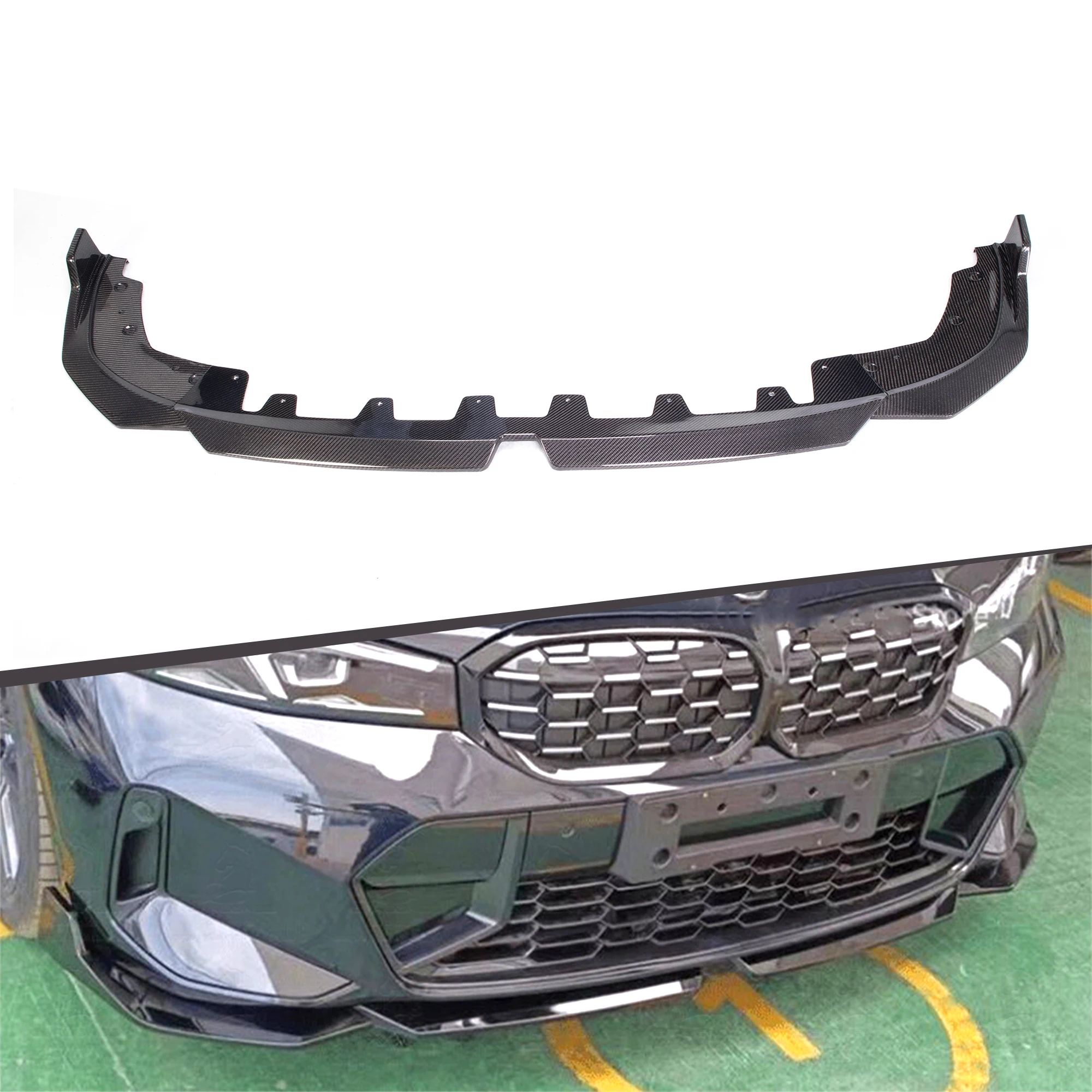 

Modification Hot Sales Carbon Fiber Body Kit MP Type 3PC Front Bumper Lip Fit for G20 LCI