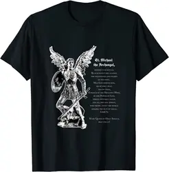 Prayer To St. Michael The Archangel Men T-Shirt Short Sleeve Casual 100% Cotton O-Neck Summer  T Shirt