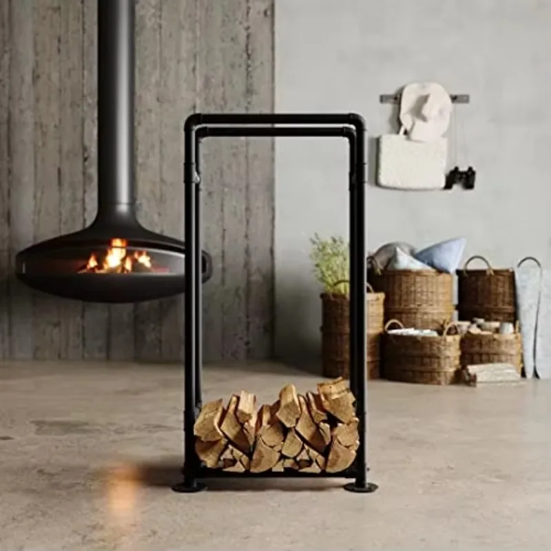 Heavy Duty Vertical Firewood Rack for Metal Fire Pit Outdoor Indoor 3/4