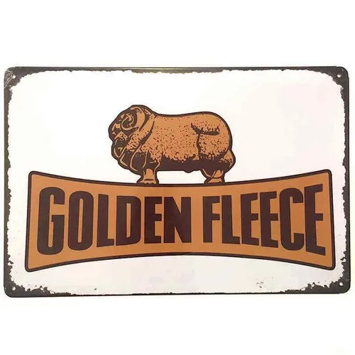 Golden Fleece Metal Tin Sign Ram Bar Shed Garage Man Cave Petrol Oil 30cm x 20cm --Tin Sign