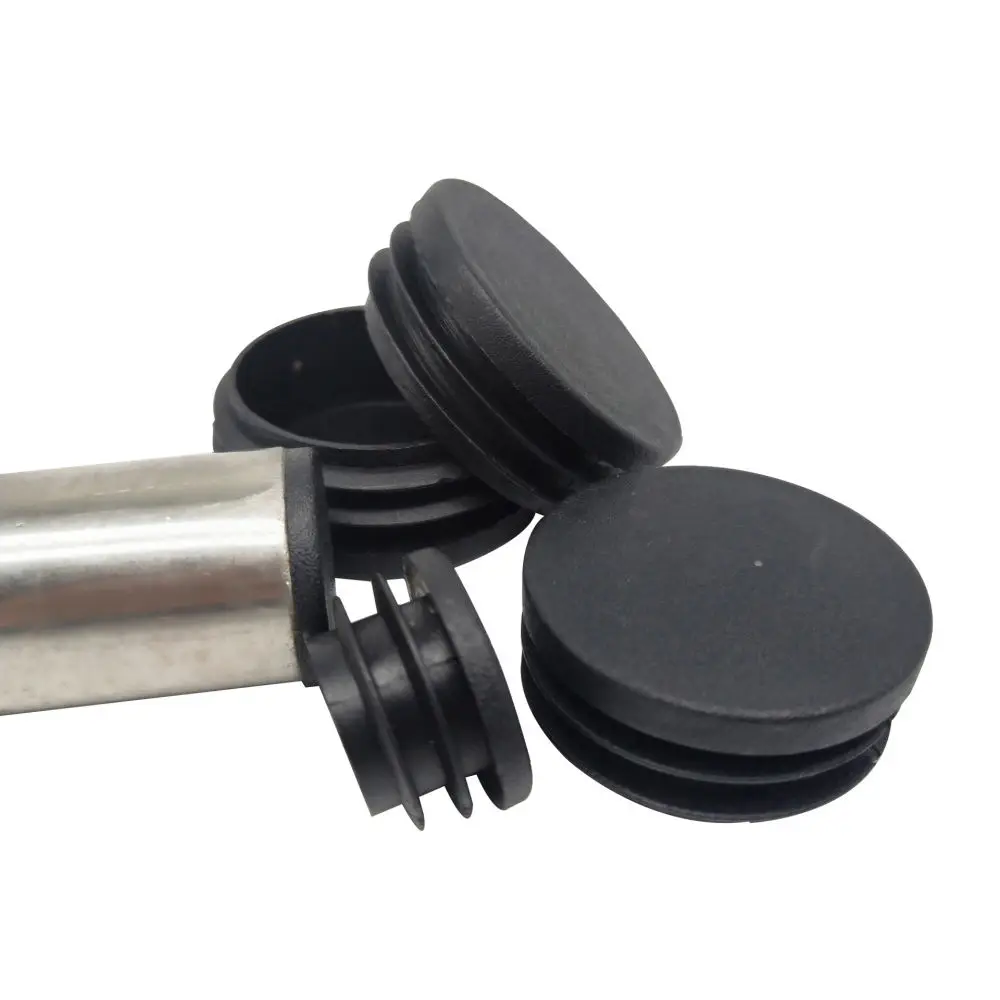 Black Plastic Pipe Round End Plugs Insert Caps For Furniture Industry Steel Tube Protection Hardware Fitting Stopper