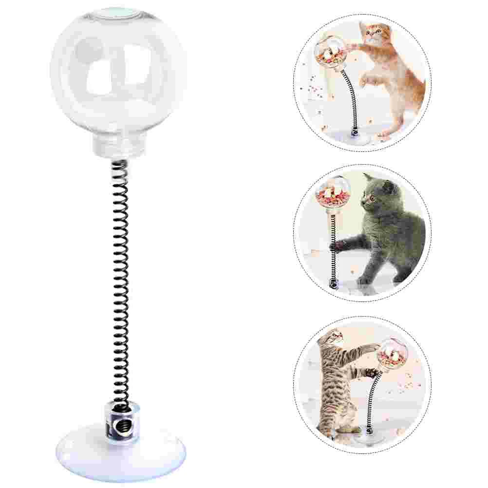 

Missing Food Funny Cat Stick Pet Toy Spring Toys Slow Spill Track Treat Dispensing Pvc Sucker Teasing for