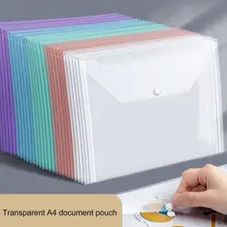 20pcs A4 Transparent Document Folder Test Paper Classification Storage Waterproof Thickened File Holders Office School Supplies