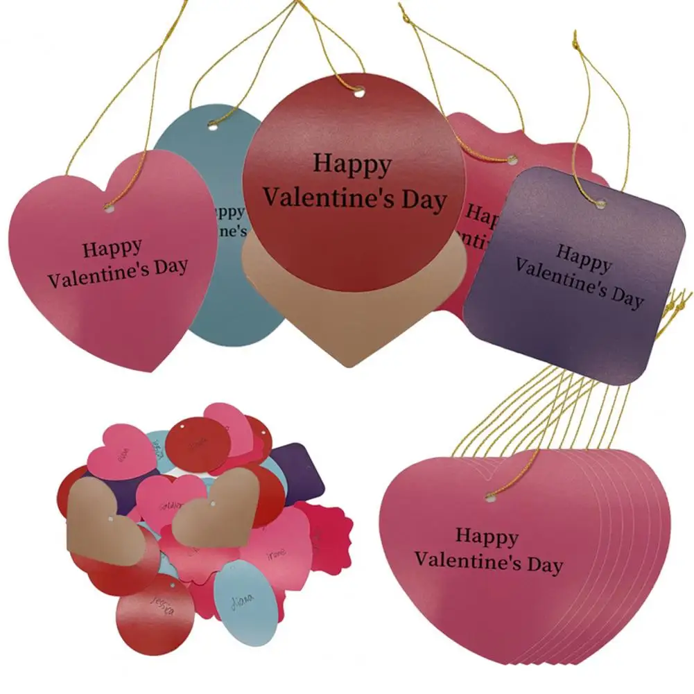 Tarjeta del Día de San Valentín Recortes de tarjetas del Día de San Valentín para manualidades Diy Formas redondas cuadradas de corazón Notas de amor Escuela para San Valentín