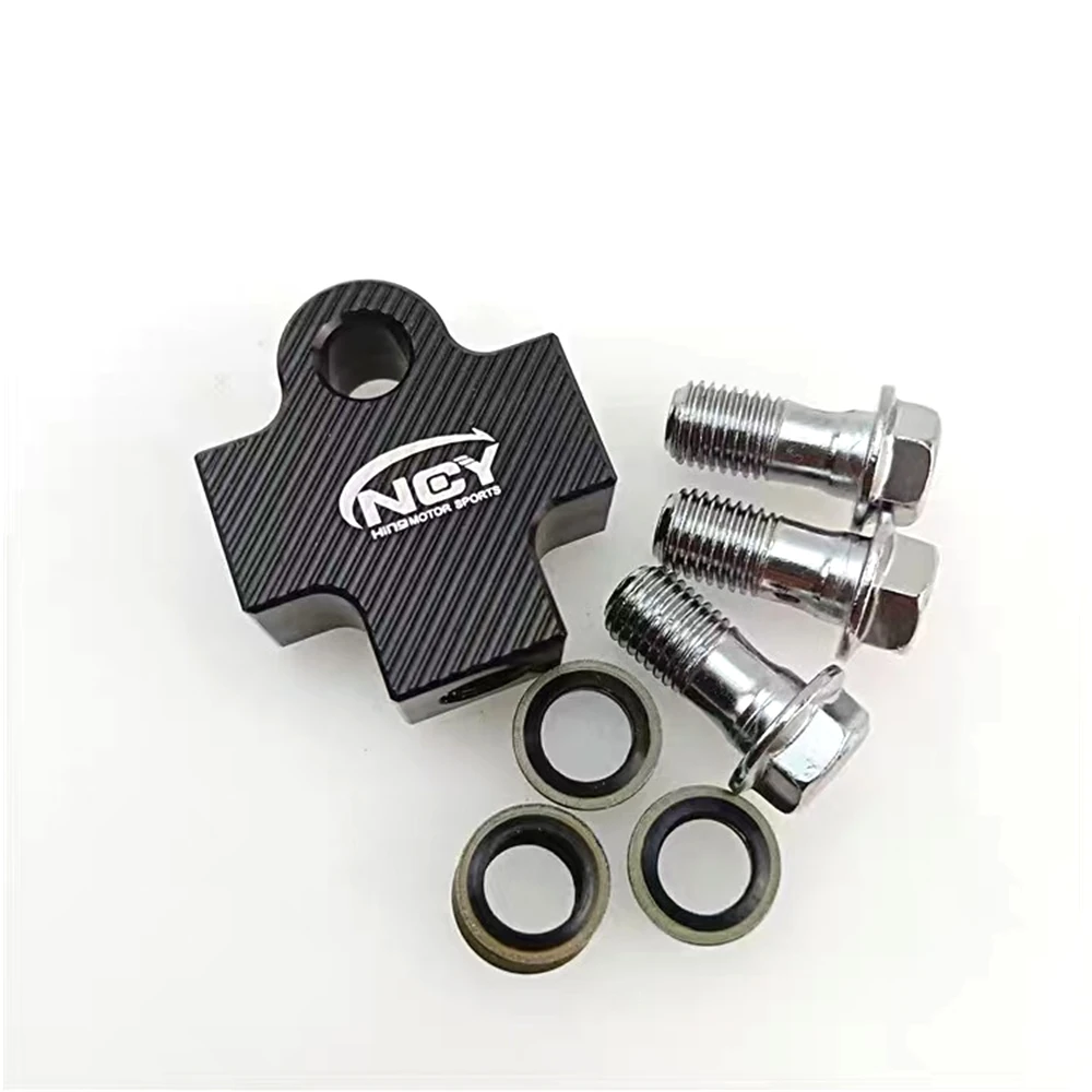 Universal Motorcycle Dirt Pit Bike ATV Modify Hydraulic Brake Hose Pipe Connector Tee Coupling Tee Fitting 3 Way Adapter bracket