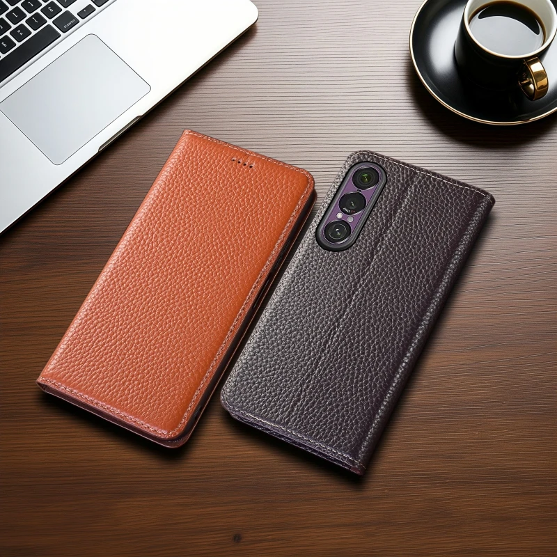 

Чехол для телефона с рисунком личи для Sony Xperia 1 5 10 VII VI V IV II III Lite, чехол-книжка-бумажник