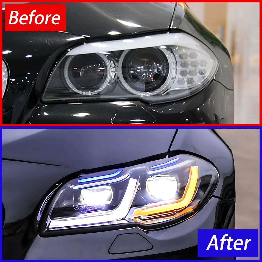 For BMW F10 F11 F18 525i 530i 535li 2010-2017 LED Auto Headlights Assembly Upgrade BMW G30 G38 Style Projector Lens Accessories