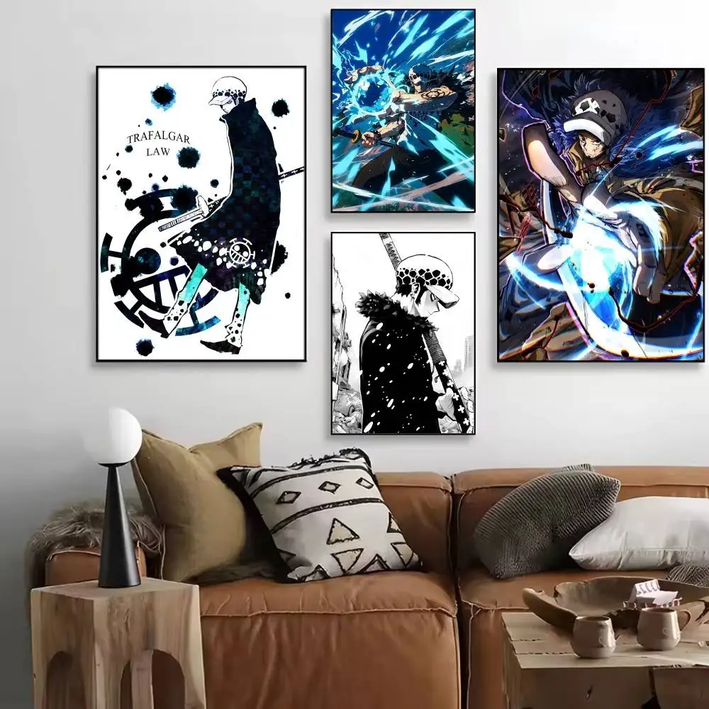 1pc Anime One Piece Trafalgar D. Water Law Posters HD Print Vintage Wall Art Decor for Home Study Room