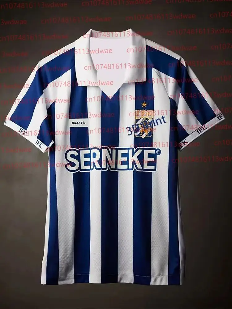 AliExpress Kawasaki Hot selling T-shirt For Men Summer Sweden Football Short sleeve T-shirt 3D Print IFK Göteborg Jersey Kit 25-26 Home Jersey Kit