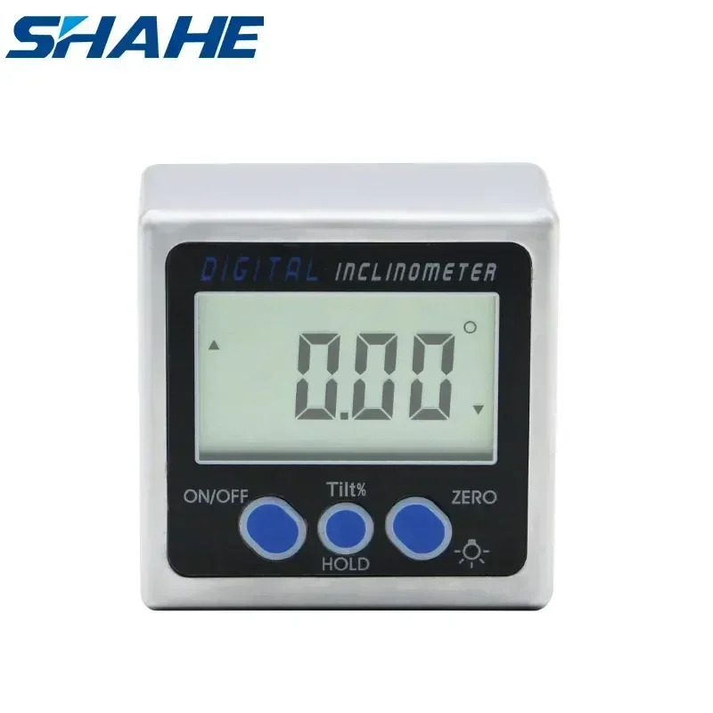 SHAHE Digital Protractor Metal Inclinometer Angle Finder Magnetic Base Precision Level Box For Woodworking, Drilling Machinery