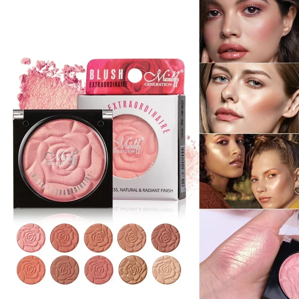 Matte Embossed Petal Blusher Palette Peach Cream Cheek Contour Make Up Rouge for Women Beauty Cosmetics Single Color Pink Orange